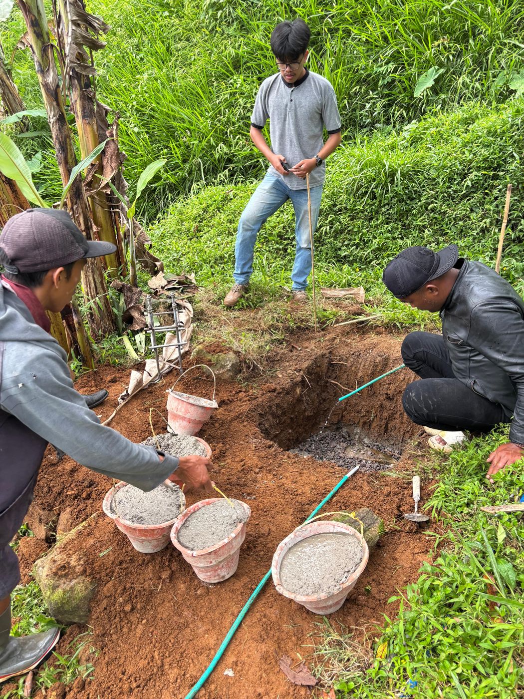 Preparing the concrete foundation
