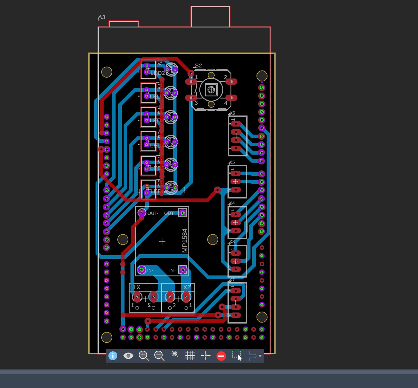 PCB layout of the robot controller shield