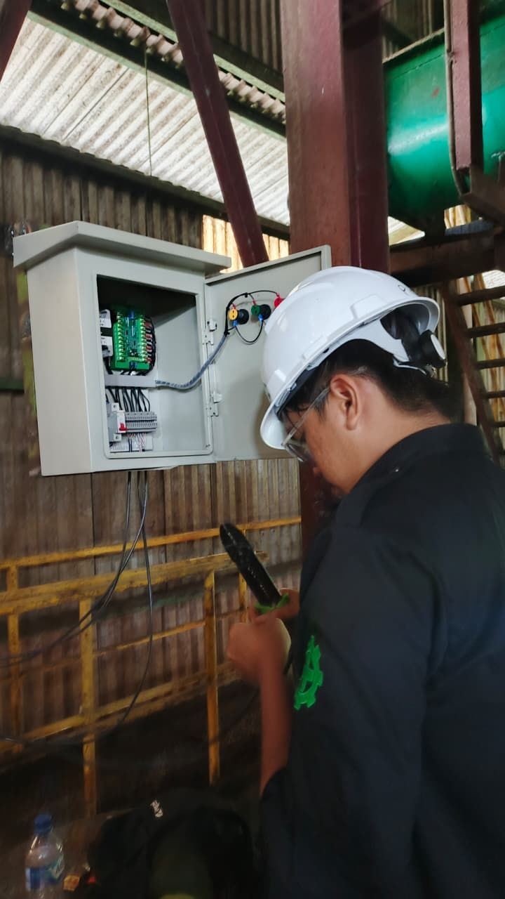 Control panel being wired on site